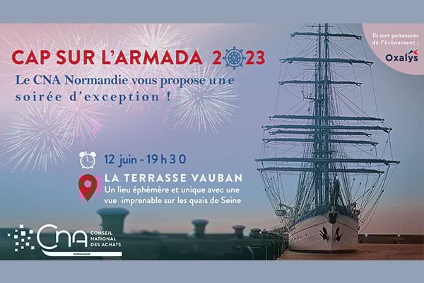 Retrouvez Oxalys lors d'un évènement organisé par le CNA, Cap sur l'Armada 2023 se tiendra à la terrasse Vauban à Rouen au 8ème étage de la CCI de Rouen.