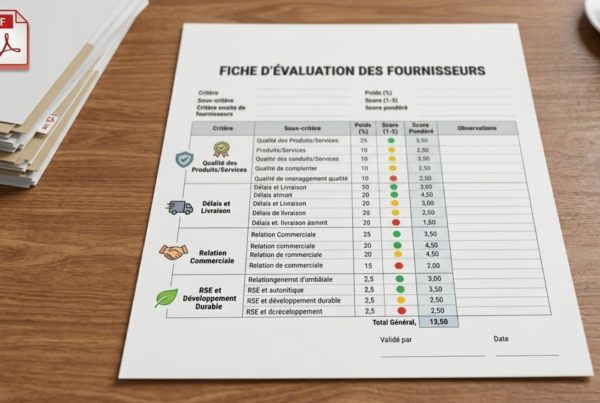 fiche d'évaluation des fournisseurs pdf
