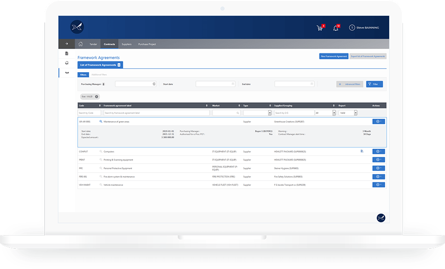 Le Logiciel de gestion des contrats et marchés Oxalys vous permet de digitaliser vos contrats fournisseurs depuis la négociation jusqu'à la gestion de vos accords-cadres