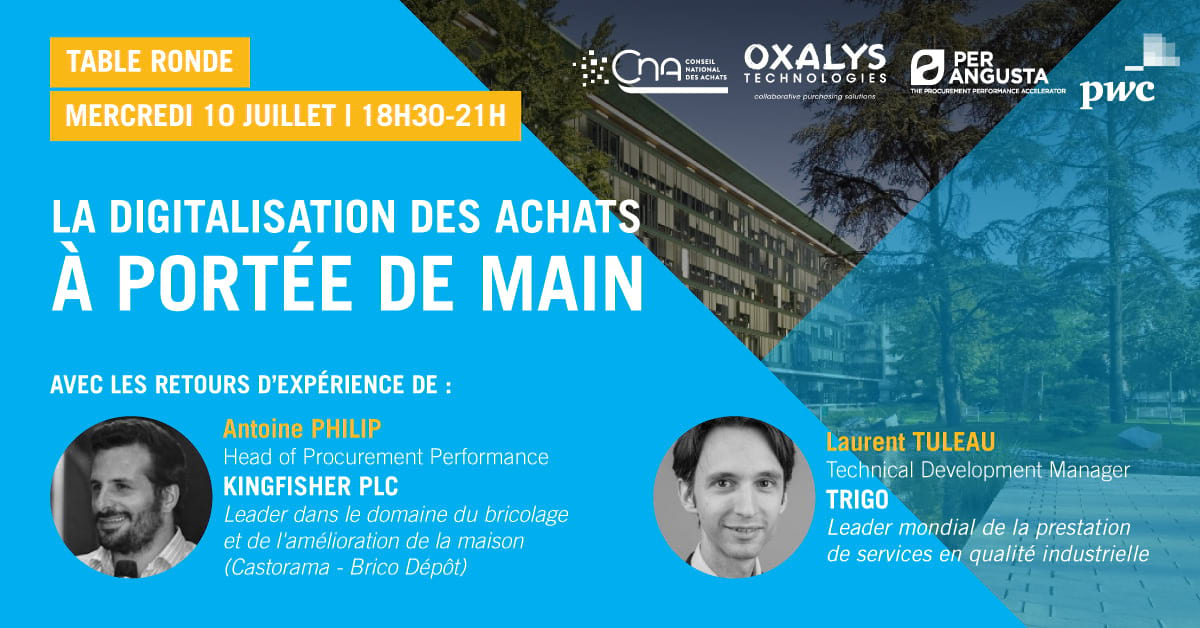 Table ronde : La digitalisation des Achats à portée de main - Le 10 juillet à Paris